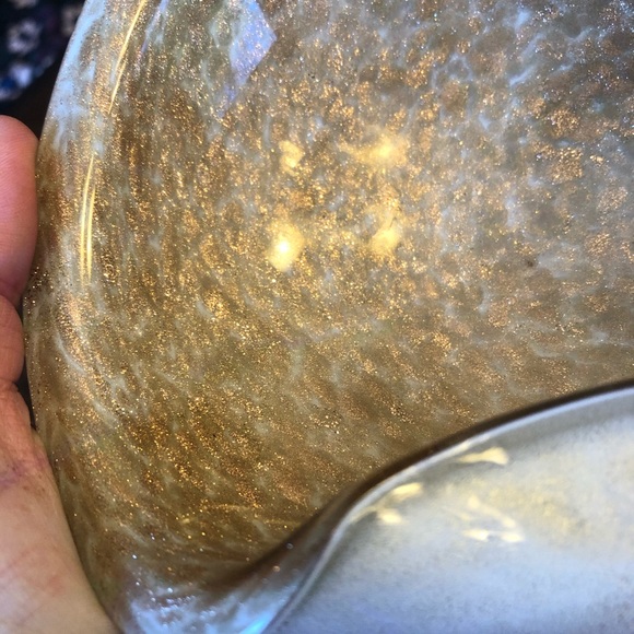 Murano Gold Fleck Bowl / Ashtray - Picture 2 of 10